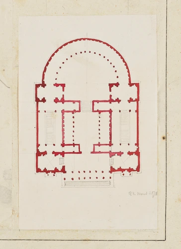 Edouard Villain - Plan d’un bâtiment rectangulaire