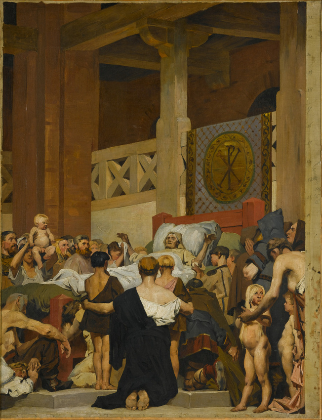 Jean-Paul Laurens - Sainte Geneviève à son lit de mort