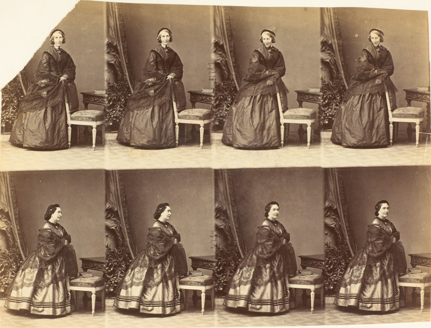 André Adolphe Eugène Disdéri - Lady Paulina Fletcher et une femme, en huit poses...