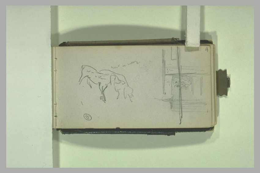 Alphonse de Neuville - Deux chiens ; croquis