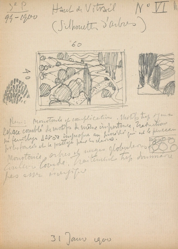 Eugène Grasset - Paysage pour un vitrail