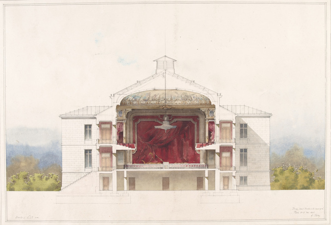 Gaston Redon - Casino de Royan (?), coupe transversale sur le theâtre