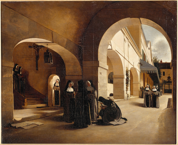 François Bonvin - L'Ave Maria : intérieur du couvent d'Aramont