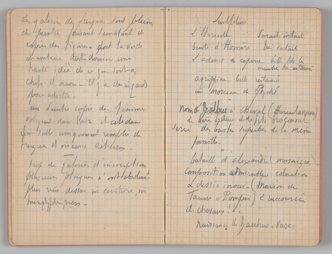 Charles-Justin Le Coeur - Carnet de notes concernant son voyage en Italie