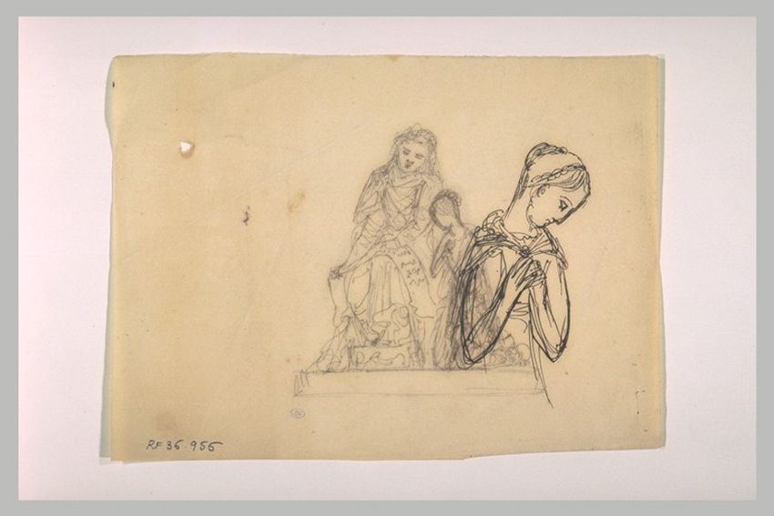 Eugène Guillaume - Etude pour l'Education de la Vierge : buste de la Vierge