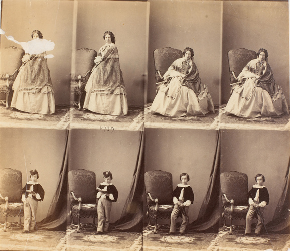 André Adolphe Eugène Disdéri - Mme. Aspinwall en huit poses, quatre madame, quat...