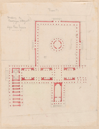 Edouard Villain - Plan de la maison de campagne d’Auguste, Rome, d’après Poro Li...