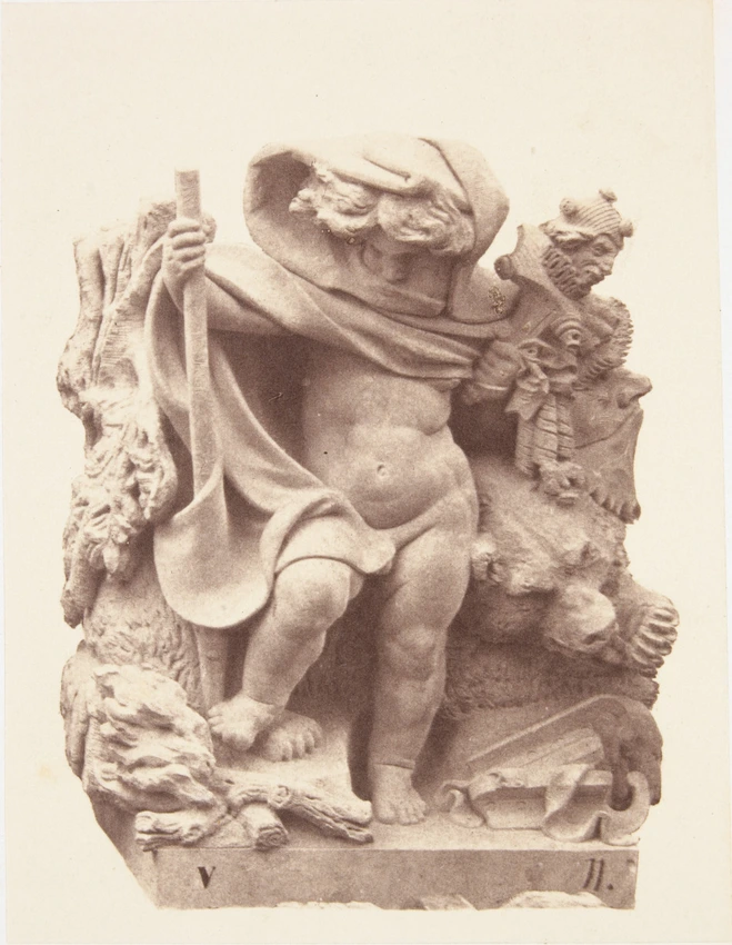 Edouard Baldus - "L'Hiver", sculpture de Georges Clère, décor du palais du Louvr...