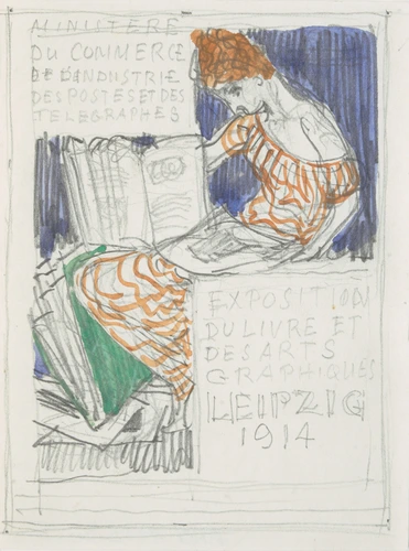 Eugène Grasset - Projet d'affiche pour l'exposition du livre et des arts graphiq...