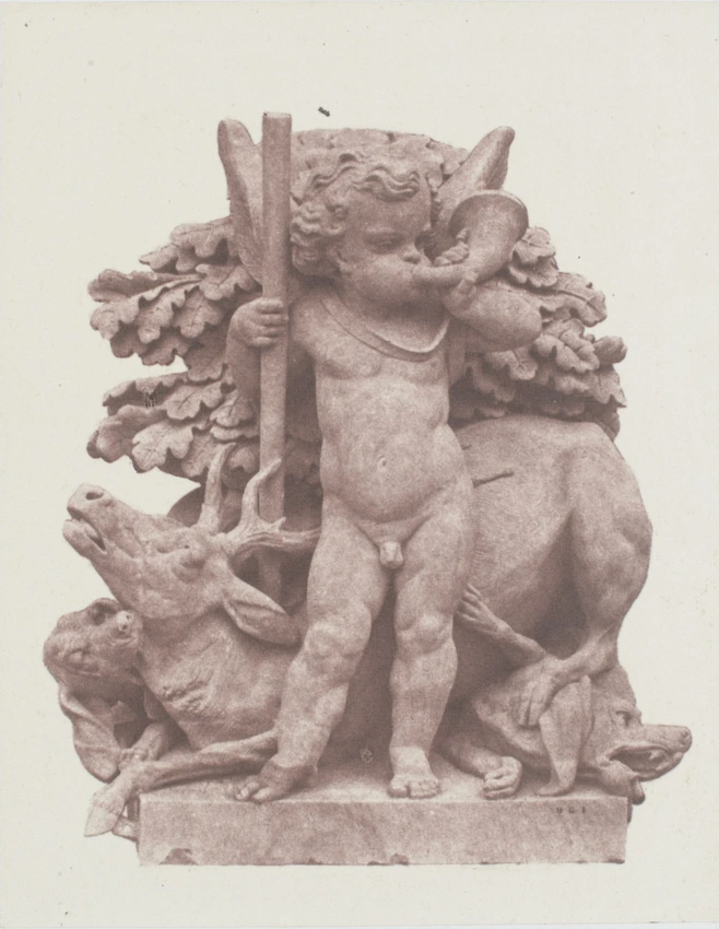 Edouard Baldus - "La Chasse", sculpture d'Alexandre Schoenewerk, décor du palais...