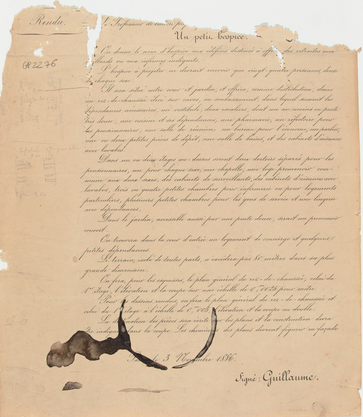 Edmond Guillaume - Texte de concours des Beaux-Arts section architecture : un pe...
