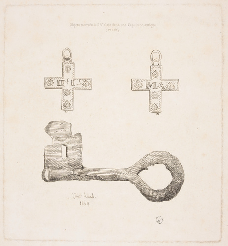 Juste Lisch - Objets trouvés à Saint-Calais dans une sépulture antique
