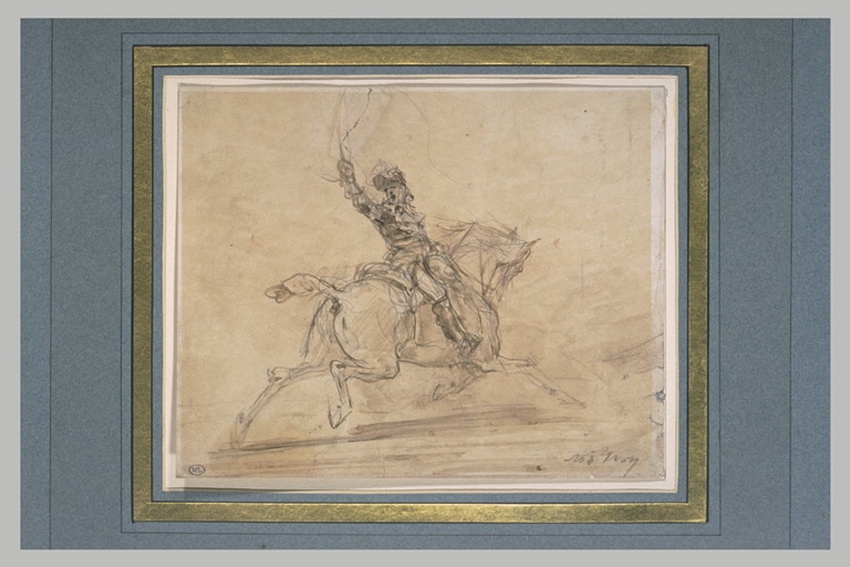 Adolphe Yvon - Un général à cheval se retournant pour entraîner ses troupes
