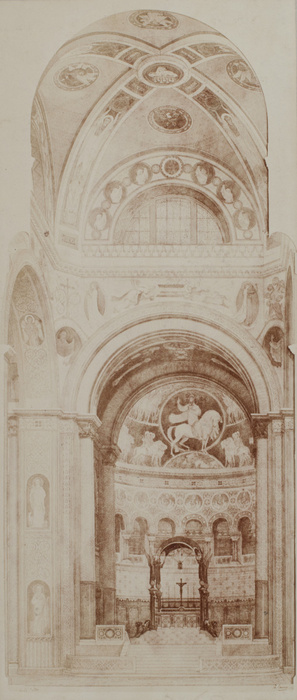 D. Freuler - Photographie d'une étude pour le Catholicon, vue générale du choeur