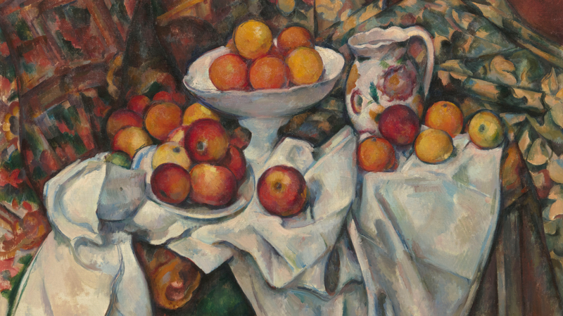 tableau, Paul Cézanne, Pommes et oranges, vers 1899