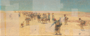 Marius Perret - Tirailleurs sénégalais en arrière-garde, campagne du Fouta, colo...