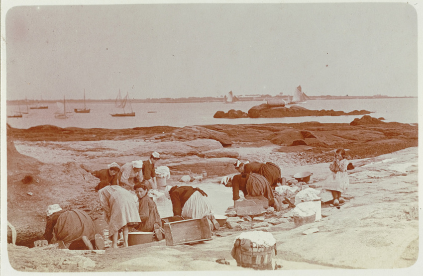 Charles Augustin Lhermitte - Concarneau, lavandières au bord de la mer