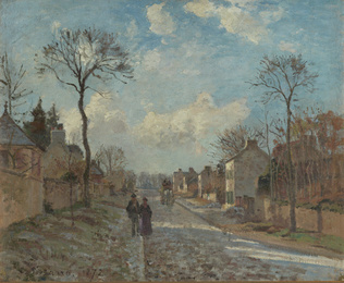 La Route de Versailles, Louveciennes - Camille Pissarro | Musée d