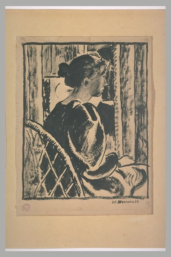 Georges Lemmen - Portrait de femme assise, de trois quarts, de dos