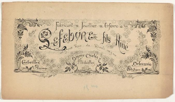 Louis Henri Poterlet - Petit panneau publicitaire pour Lefebvre ainé, fabricant ...