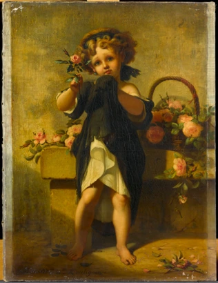 Léopold de Moulignon - Petite fille à la rose