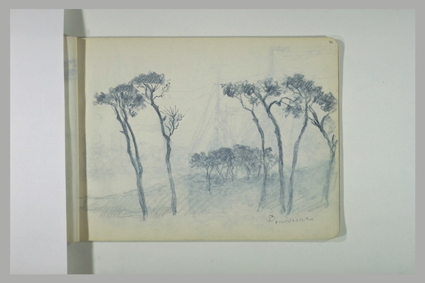 Lucien Lévy-Dhurmer - Paysage avec de grands arbres