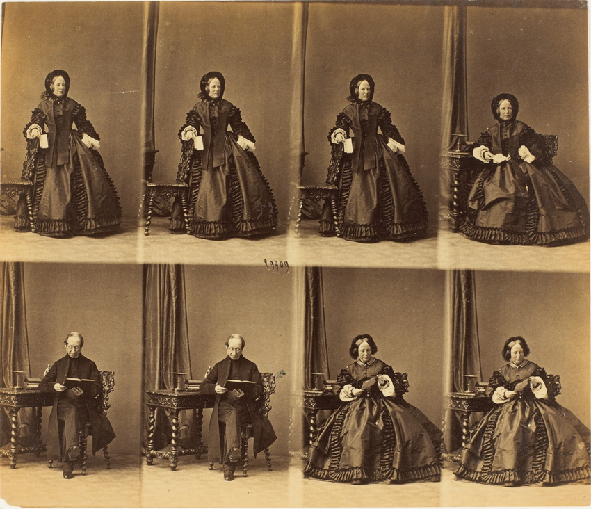 André Adolphe Eugène Disdéri - Dean of Salisbury et sa femme en huit poses, six ...