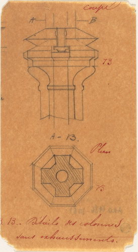Alphonse Gosset - Halles centrales de Paris, détails des colonnes