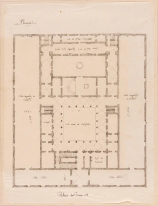 Plan du Palais des Beaux-Arts, Florence - Edouard Villain