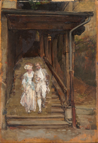 Ernest Meissonier - L'Escalier de bois de la cathédrale de Lausanne