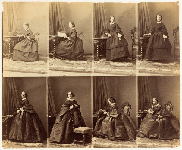 André Adolphe Eugène Disdéri - Comtesse Stanhope et une jeune fille en huit pose...