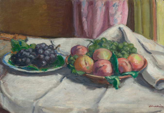 Albert André - Deux assiettes de fruits