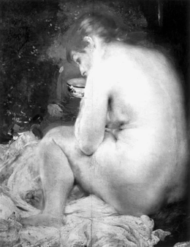 Albert Besnard - Une femme nue qui se chauffe