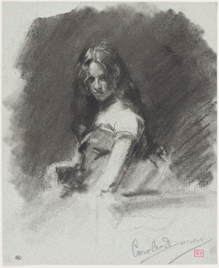 Carolus-Duran - Jeune femme, à mi-corps, la chevelure tombant