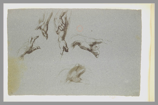 Jean-Baptiste Carpeaux - Etude de mains, d'après Michel-Ange