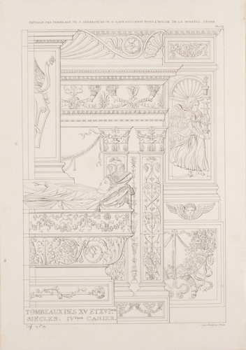 Edouard Villain - Détails des tombeaux de J. Arberini et de D. Capranicensi, égl...
