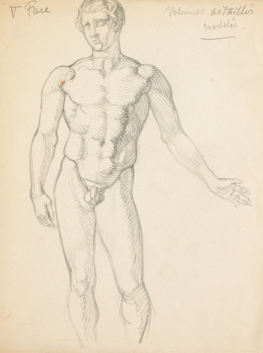 Eugène Grasset - Homme nu debout de face