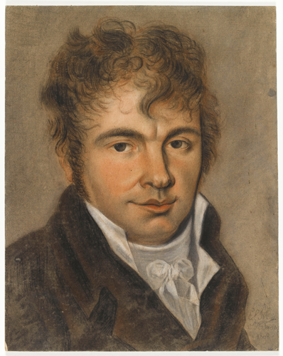  - Portrait d'homme en costume début XIXe, en buste, avec une cravate blanche