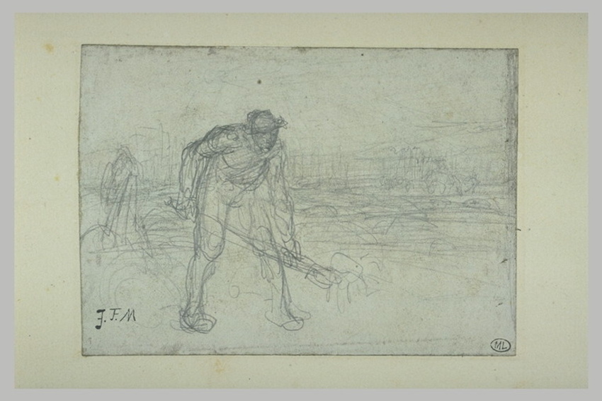 Jean-François Millet - Etude pour le Paysan répandant du fumier (1851)