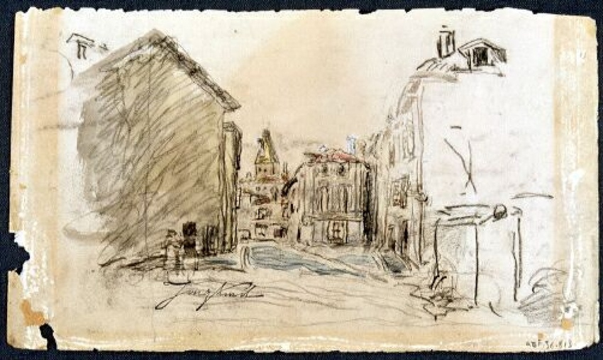 Johan Barthold Jongkind - Vue d'une place de La Côte-Saint-André