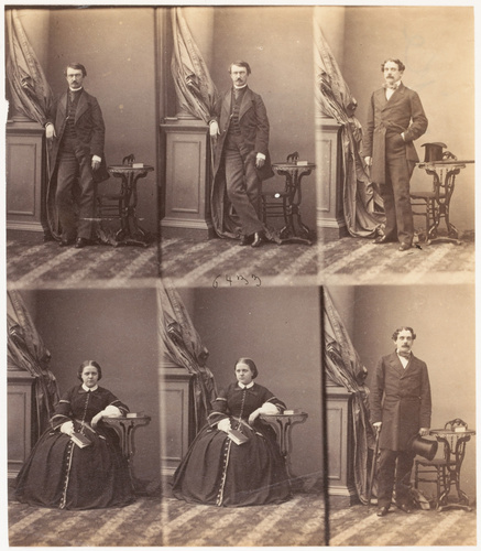 André Adolphe Eugène Disdéri - M. et Mme. Thorndike en six poses, quatre monsieu...
