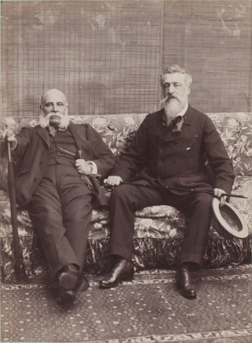 Gustave Popelin - Claudius Popelin, assis à côté d'un autre homme