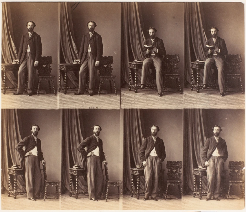 André Adolphe Eugène Disdéri - M. B. de Cheremetieff en huit poses, deux assise ...