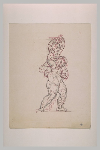 Eugène Guillaume - Silène portant le jeune Bacchus sur ses épaules et s'avançant...
