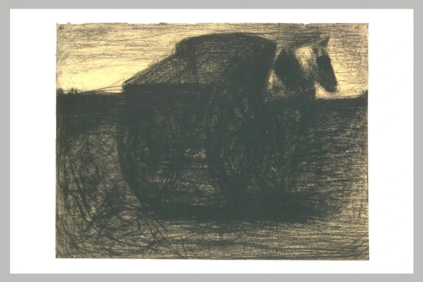 Georges Seurat - Le tombereau ou le cheval au tombereau