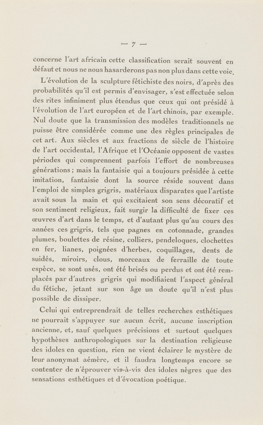 Guillaume Apollinaire - Catalogue d'exposition : Première exposition d'Art Nègre...