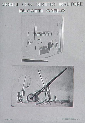 Anonyme - Deux photographies d'objets dessinés par Carlo Bugatti : une maquette ...