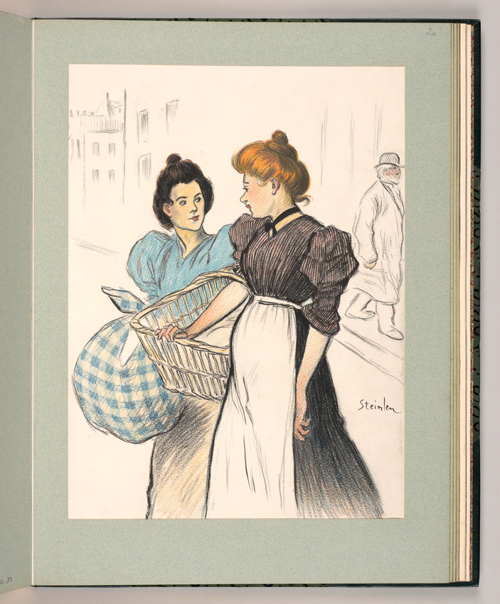 Théophile Alexandre Steinlen - Deux blanchisseuses dans une rue