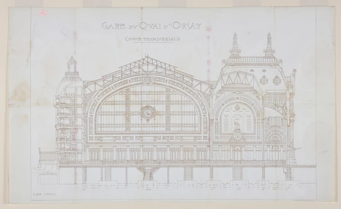 Victor Laloux - Gare d'Orsay, coupe transversale