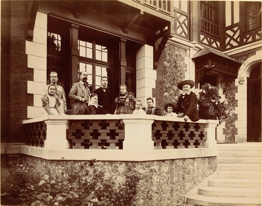Henri Mairet - Charles Gounod chez lui à Saint-Cloud, à droite sa fille Jeanne, ...